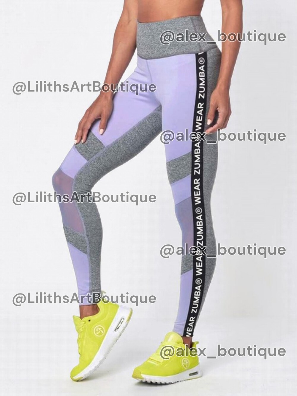 Zumba ZW High Waisted Panel Ankle Leggings Orchid Size S (E122)
